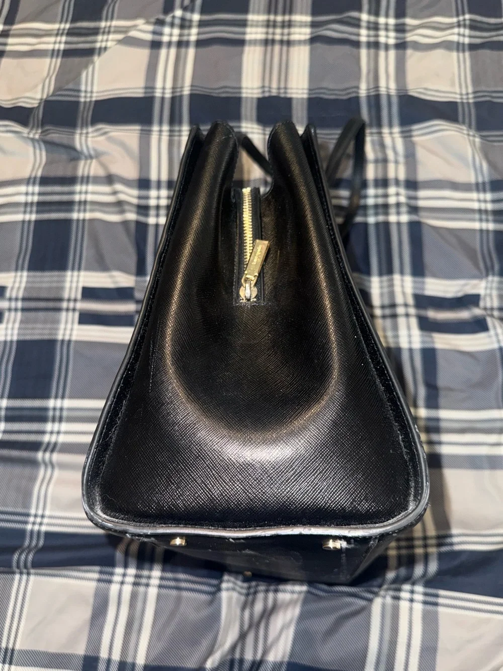 Black Kate Spade Madison Saffiano East West Leather Large Laptop Tote
